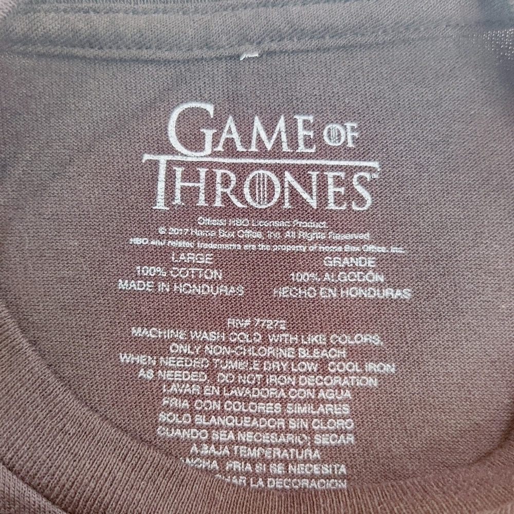 Game of Thrones Tee T-shirt Men's Size Large Black 100% Cotton - Picture 3 of 15